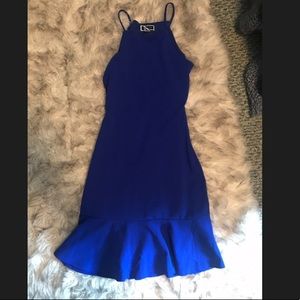 Blue mid length dress